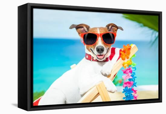 Dog Summer Vacation-Javier Brosch-Framed Premier Image Canvas