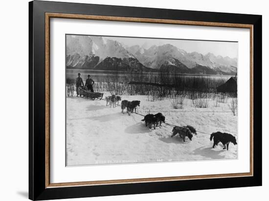 Dog Team Photograph - Alaska-Lantern Press-Framed Art Print