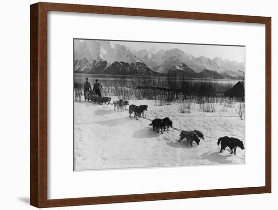 Dog Team Photograph - Alaska-Lantern Press-Framed Art Print