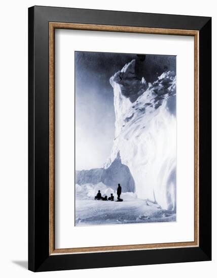 Dog Team Resting During the Terra Nova Expedition, 1910-Herbert Ponting-Framed Photographic Print