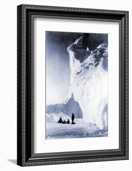 Dog Team Resting During the Terra Nova Expedition, 1910-Herbert Ponting-Framed Photographic Print