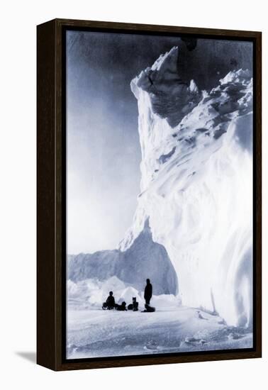 Dog Team Resting During the Terra Nova Expedition, 1910-Herbert Ponting-Framed Premier Image Canvas