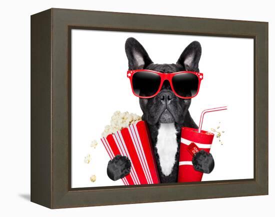 Dog to the Movies-Javier Brosch-Framed Premier Image Canvas