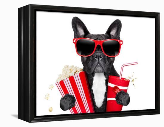 Dog to the Movies-Javier Brosch-Framed Premier Image Canvas