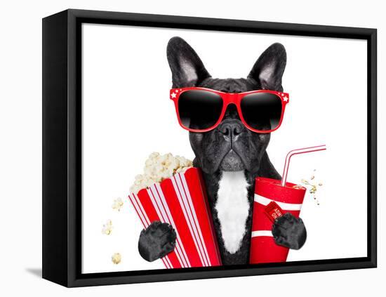 Dog to the Movies-Javier Brosch-Framed Premier Image Canvas