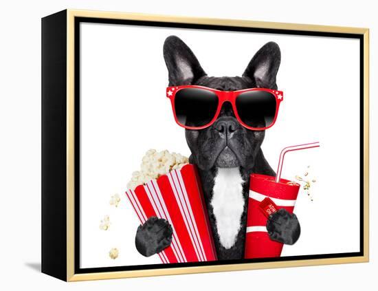 Dog to the Movies-Javier Brosch-Framed Premier Image Canvas