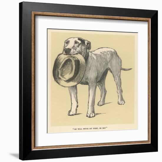 Dog Trained to Fetch His Master's Hat-Cecil Aldin-Framed Art Print