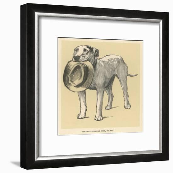 Dog Trained to Fetch His Master's Hat-Cecil Aldin-Framed Art Print