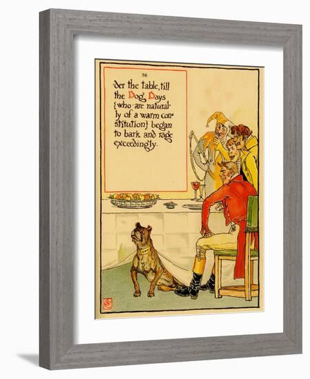 Dog Under The Table For The Dog Days Of Summer Begins Barking-Walter Crane-Framed Art Print