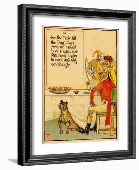 Dog Under The Table For The Dog Days Of Summer Begins Barking-Walter Crane-Framed Art Print