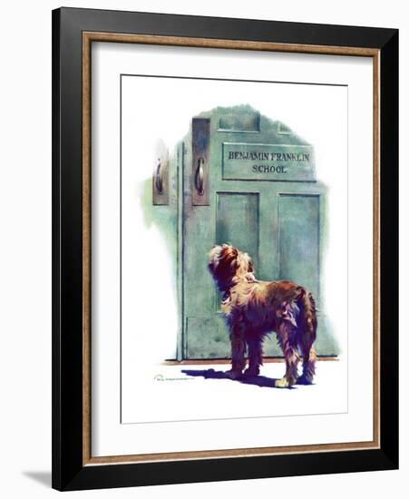 "Dog Waiting for Schoolboy,"September 10, 1938-Robert C. Kauffmann-Framed Giclee Print