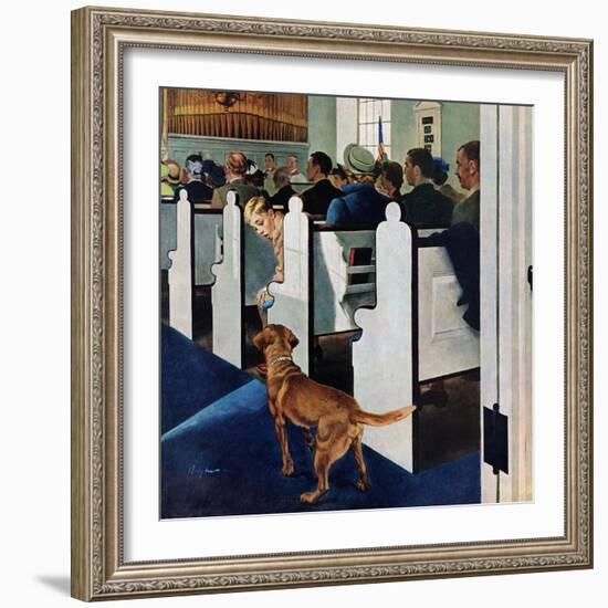 "Dog Walks Down Aisle of Church", March 24, 1956-George Hughes-Framed Giclee Print