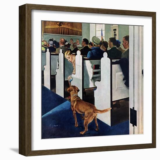 "Dog Walks Down Aisle of Church", March 24, 1956-George Hughes-Framed Giclee Print