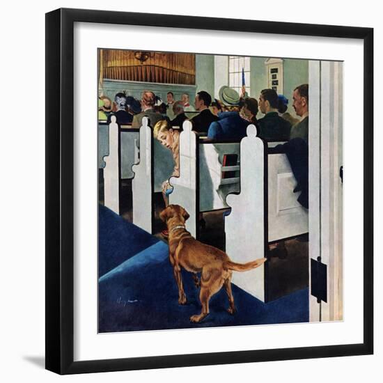 "Dog Walks Down Aisle of Church", March 24, 1956-George Hughes-Framed Giclee Print