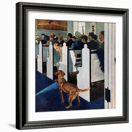 "Dog Walks Down Aisle of Church", March 24, 1956-George Hughes-Framed Giclee Print