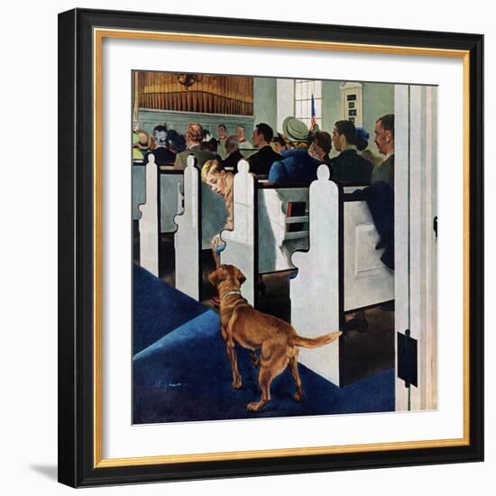 "Dog Walks Down Aisle of Church", March 24, 1956-George Hughes-Framed Giclee Print