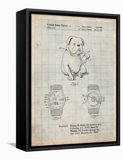 Dog Watch Clock Patent-Cole Borders-Framed Stretched Canvas