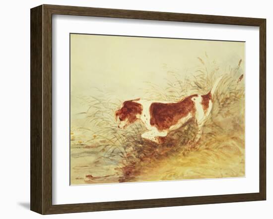 Dog Watching a Rat in the Water at Dedham-John Constable-Framed Giclee Print