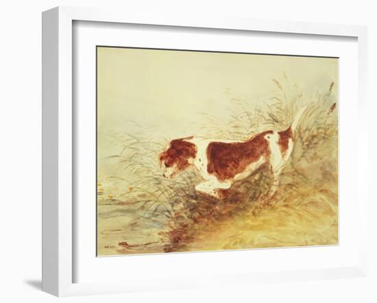 Dog Watching a Rat in the Water at Dedham-John Constable-Framed Giclee Print