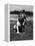 Dog Wearing Helmet on Football Field-Bettmann-Framed Premier Image Canvas