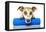 Dog With A Beauty Mask-Javier Brosch-Framed Premier Image Canvas