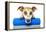 Dog With A Beauty Mask-Javier Brosch-Framed Premier Image Canvas