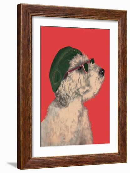 Dog with Glasses and Hat-null-Framed Art Print