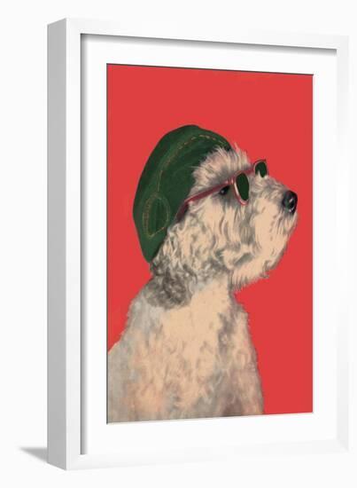 Dog with Glasses and Hat-null-Framed Art Print