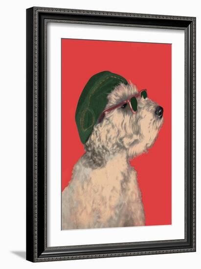 Dog with Glasses and Hat-null-Framed Art Print