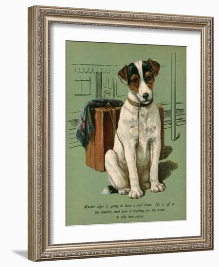 Dog with Luggage-null-Framed Art Print