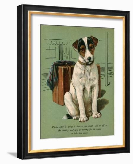 Dog with Luggage-null-Framed Art Print