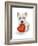 Dog with Red Heart-MAKIKO-Framed Giclee Print