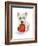 Dog with Red Heart-MAKIKO-Framed Giclee Print