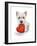 Dog with Red Heart-MAKIKO-Framed Giclee Print