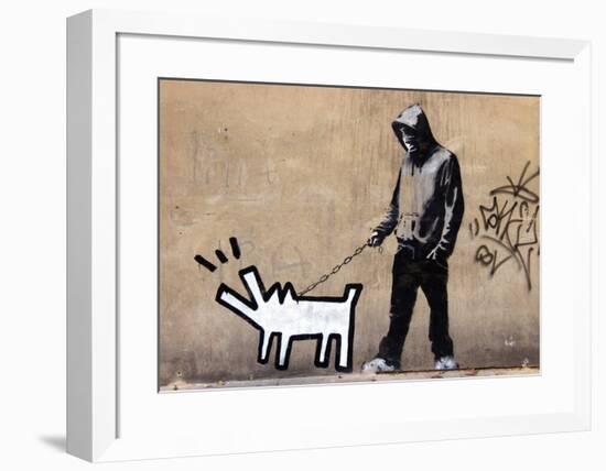 Dog-Banksy-Framed Giclee Print