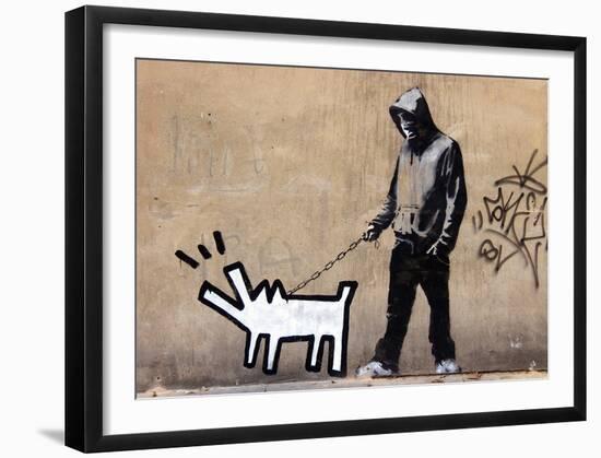 Dog-Banksy-Framed Giclee Print