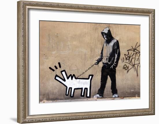 Dog-Banksy-Framed Giclee Print