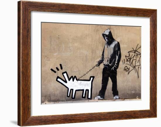 Dog-Banksy-Framed Giclee Print