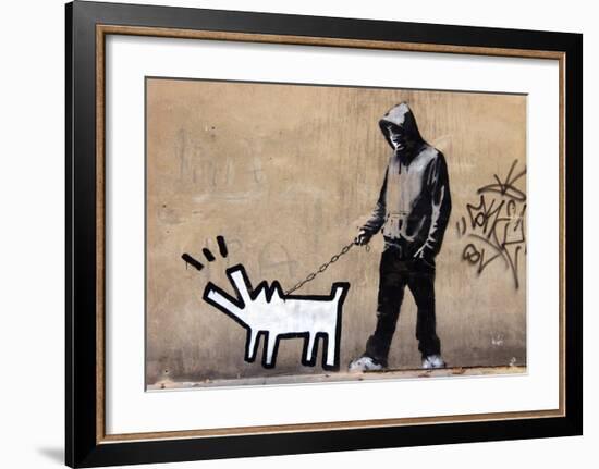 Dog-Banksy-Framed Giclee Print