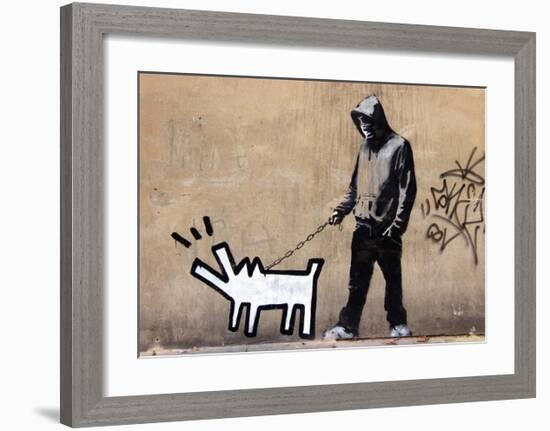 Dog-Banksy-Framed Giclee Print