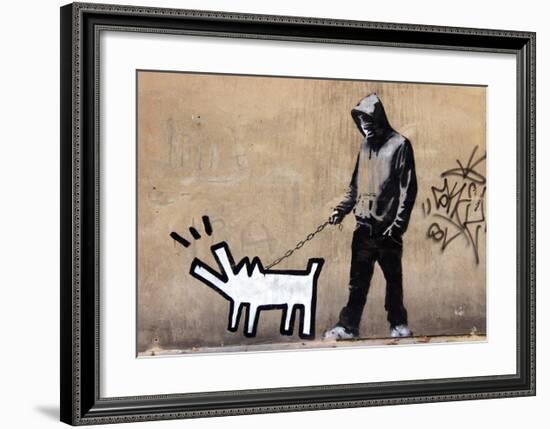 Dog-Banksy-Framed Giclee Print