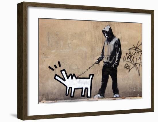 Dog-Banksy-Framed Giclee Print