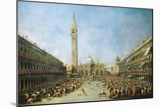 Doge of Venice Brought by Gondoliers to St Mark's Square after Election, Circa 1770-Francesco Guardi-Mounted Giclee Print