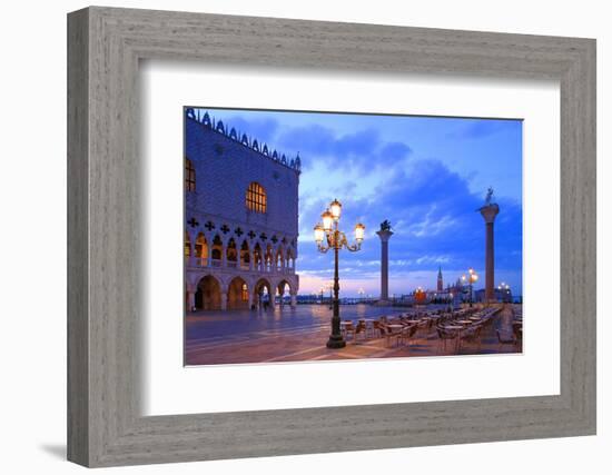 Doge's Palace and Piazzetta against San Giorgio Maggiore in the early morning light, Venice, UNESCO-Hans-Peter Merten-Framed Photographic Print