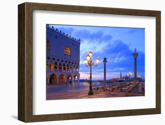 Doge's Palace and Piazzetta against San Giorgio Maggiore in the early morning light, Venice, UNESCO-Hans-Peter Merten-Framed Photographic Print