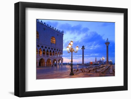 Doge's Palace and Piazzetta against San Giorgio Maggiore in the early morning light, Venice, UNESCO-Hans-Peter Merten-Framed Photographic Print