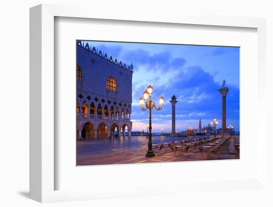 Doge's Palace and Piazzetta against San Giorgio Maggiore in the early morning light, Venice, UNESCO-Hans-Peter Merten-Framed Photographic Print
