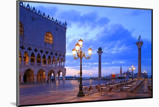 Doge's Palace and Piazzetta against San Giorgio Maggiore in the early morning light, Venice, UNESCO-Hans-Peter Merten-Mounted Photographic Print