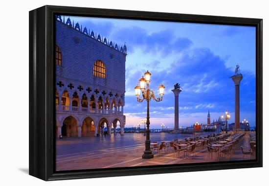 Doge's Palace and Piazzetta against San Giorgio Maggiore in the early morning light, Venice, UNESCO-Hans-Peter Merten-Framed Premier Image Canvas