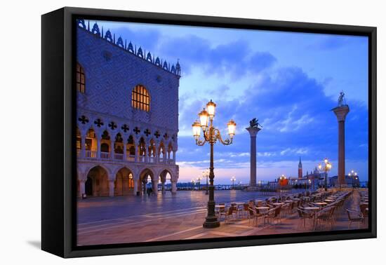 Doge's Palace and Piazzetta against San Giorgio Maggiore in the early morning light, Venice, UNESCO-Hans-Peter Merten-Framed Premier Image Canvas